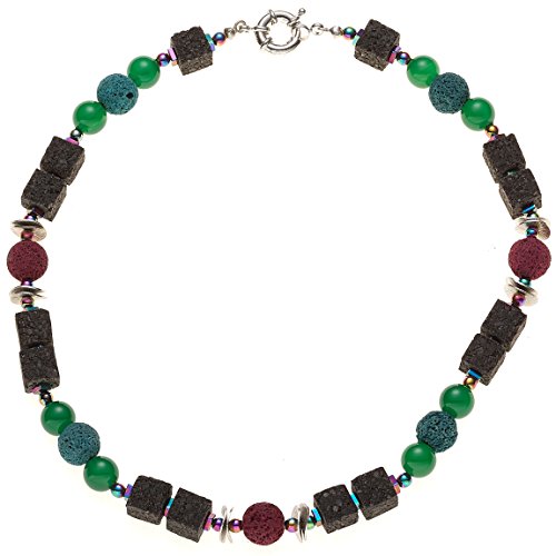 Preisvergleich Produktbild Jobo Damen-Halskette mit Achat und Hämatin 46 cm