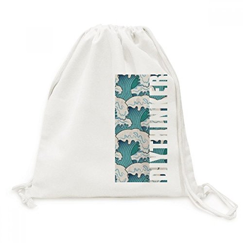 Sac cordon vague ukiyo japonais en toile pour voyage et loisirs