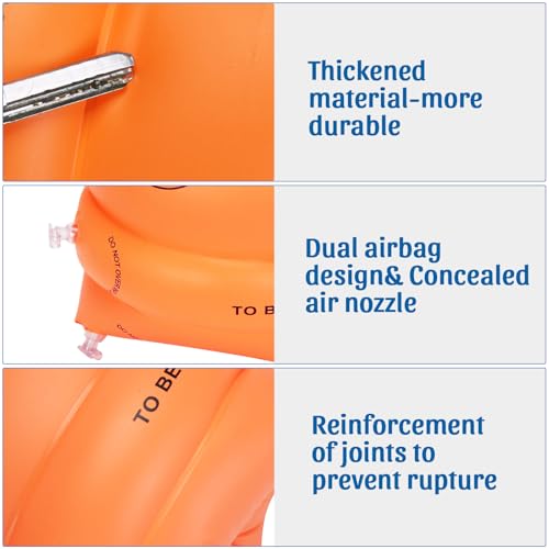 2PCS Swim Belt, 2Pair Arm Floaties, Portable Flotation Arm & Waist Belt for Water Aerobics Women for Adults, Inflatable Swimming Waist, with Inflatable Pump Swimming Beginner - Thumbnail 4