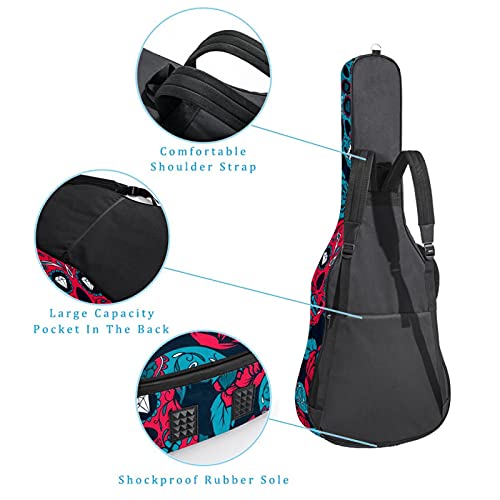 Housse de transport imperméable avec fermeture éclair pour guitare basse acoustique et classique Motif squelette Bleu… - Les Beatles, Paul McCartney, John Lennon, RIngo Starr, George Harrison Housse de transport imperméable avec fermeture éclair pour guitare basse acoustique et classique Motif squelette Bleu… – Image 4