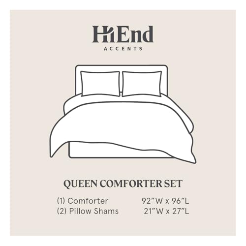 HiEnd Accents Verona Matelass&eacute; 3 Piece Queen Comforter Set, Vintage White Cotton Medallion Pattern Bedding Set, Classic Chic Casual Farmhouse Bed Set, 1 Comforter and 2 Pillow Shams