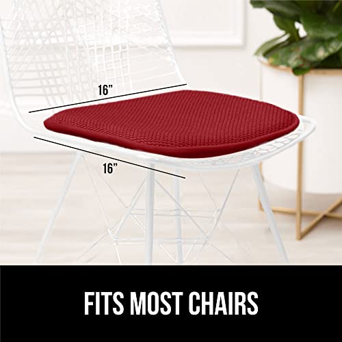 Gorilla Grip Memory Foam Chair Cushions, Comfortable Pads For Dining Room, Kitchen Table, Office Chairs, Stay In Place Backing, Comfortable Microfiber Seat Pad Cushion, Set Of 4, 16X16, Red #TOP6