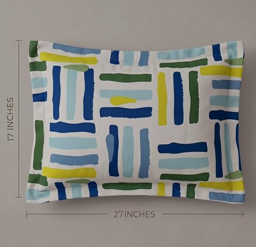 Image of VAS COLLECTIONS Cotton Pillow Cover Set of 2 (17x27 Inches) | Ultra Soft Breathable Pillow Cases for Bed | Skin Friendly, Fade Resistant & Comfortable Pillow Covers for Bedroom Decor (White & Yellow)