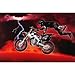 (24x36) Motorcross (Red Lava & Lightning) Art Poster Print