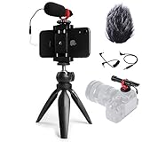 Smartphone Camera Video Microphone Kit - HUUSMOT Professional Shotgun Microphone Universal Mic with...