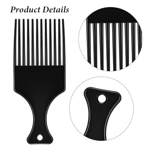 4 Peines Afro de Plástico y Metal para Hombre Negro miniatura 3