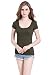 CnlanRow Women's Basic Solid Stretch Scoop Neck Short Sleeve T-Shirt Blouse