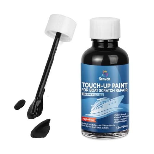 SENVEN Boat Paint Black Touch Up Pen High-Gloss Boat Scratch Repair Marine Topside Bottom Enamel Marine Repair for Boats, Wood, Fiberglass, Aluminum, Metals Water-Based 30ml