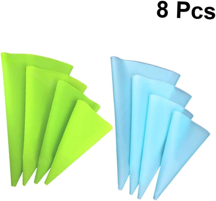 8pcs Silicone Pastry Bags Set, Four Sizes for Decorating Cookies