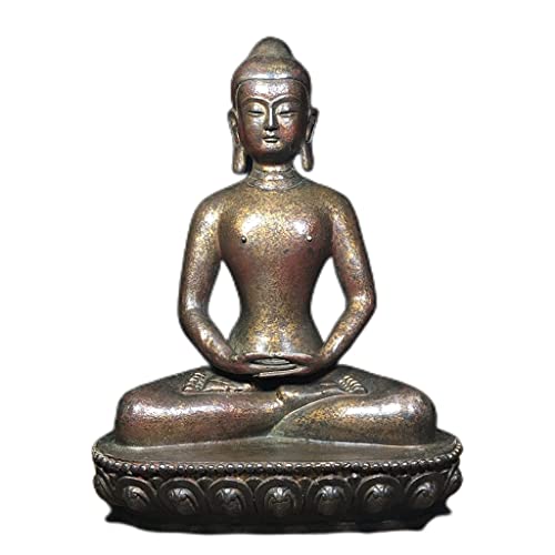 Statue Bouddha Sakyamuni cuivre bronze 26,5 cm objet decoration tibetaine