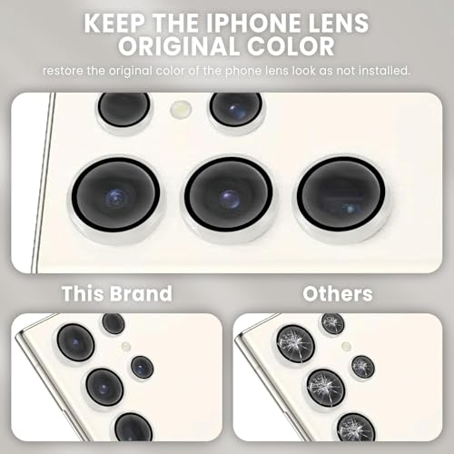 Image of FIRST MART Camera Lens Protector for Samsung Galaxy S23 Ultra (6.8 Inches) Tough HD Individual Aluminum Alloy Lens Rings Cover, Scratch Resistant, Thin Lens Protection| Silver, 1 Pack
