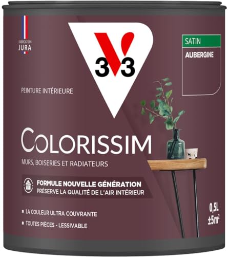 V33 Peinture multi-supports Colorissim® Aubergine satin 0,5L