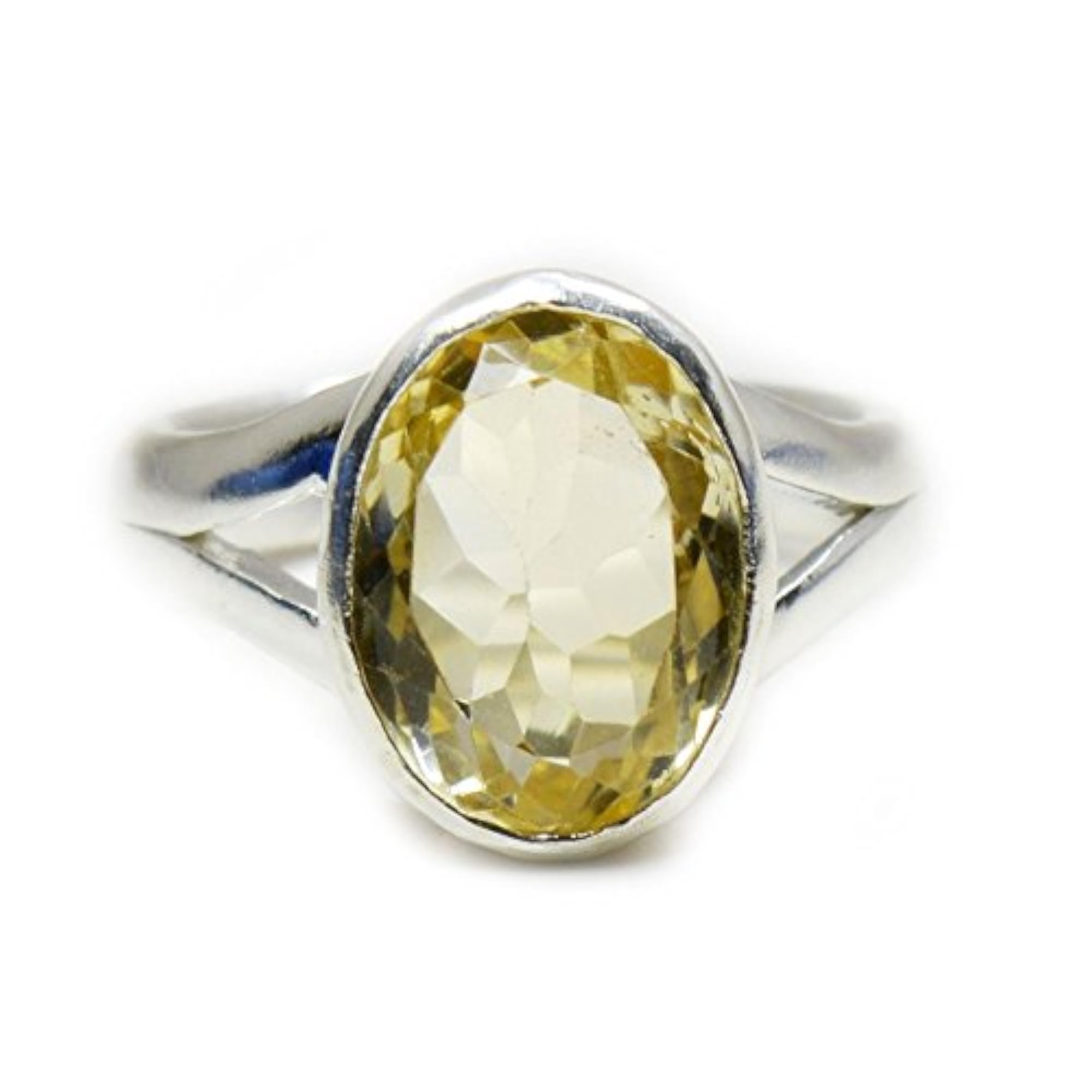 Women's Silver and Citrine Ring, Elegant Design