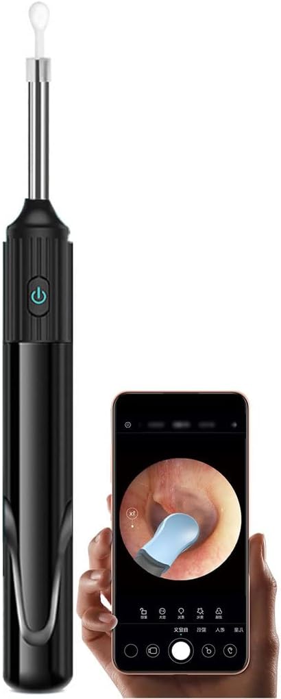 Ear Wax Removal Tool with Light 500W Pixel HD Visual, Smart Wireless Ear Inspection Camera, 3.9mm Lens Handheld Otoscope(White Color)