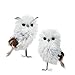 Kurt Adler 5 1" Silv/wht/gray Hangng Owl Ornament 2P