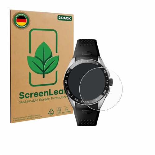 ScreenLeaf 2 Stück Schutzfolie für TAG Heuer Connected Calibre E5 (45 mm) [nachhaltiger Bildschirmschutz, Folie, transparent, kratzfest]