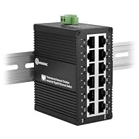 atroodac – ATROODAC 12-Port Gigabit PoE Switch, DC 12-48V Eingang mit 4