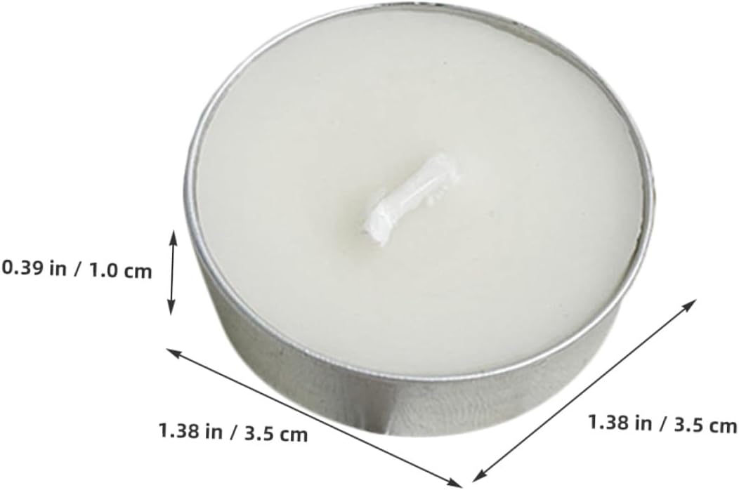 White Unscented Tea Light Candles, 50pcs Per Box, Smokeless Round Wax Multi-Function Mini Candles for Wedding Proposals, Home Decor, and Daily Use, 2 Boxes Set