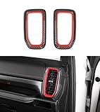 Interior Front Side Air Condition Vent Outlet Cover Trims Compatible with 2024 2025 Ford Ranger XL XLT Lariat Raptor SuperCrew Truck, Air Vent Cover Trim Accessories 2 Pack (Carbon Fiber Look)