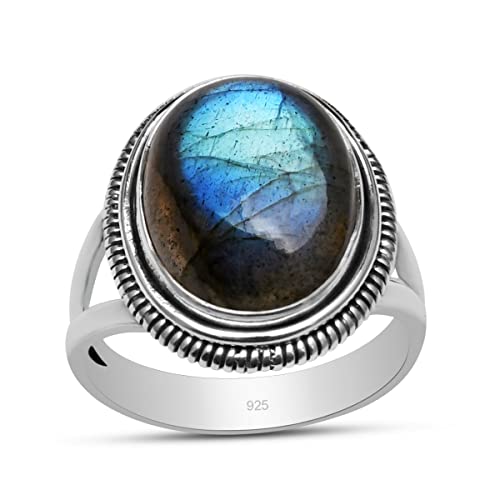 Bague labradorite argent 925 le cadeau d'anniversaire mémorable pour femme
