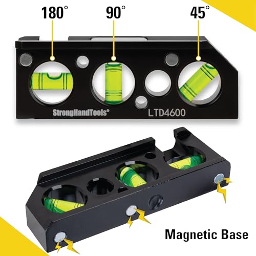 Strong Hand Tools 3-Axis Magnetic Level with EZ-View Vials, 6" Magnetic Bubble Level with 45° / 90° / 180° Vials, Aluminum Body, Ideal for Construction, Welding and Renovation, LTD4600 by Strong Hand Tools - Used condition - Image 6