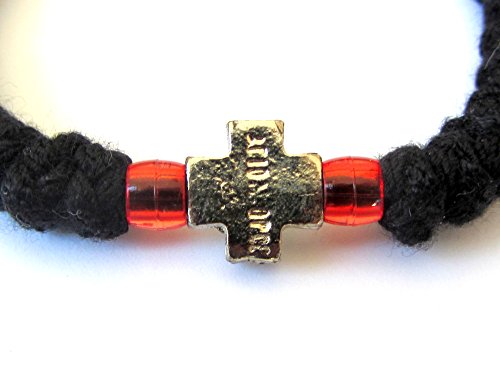 Handmade Christian Orthodox Greek Chotki, Komboskoini,Prayer Rope Black Flexible / 2 #TOP4