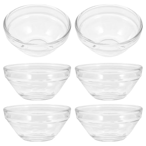 BEBEMOKO 6pcs Glass Dessert Bowls Small Stackable Pudding Prep Bowls for Kitchen Dining and Entertaining