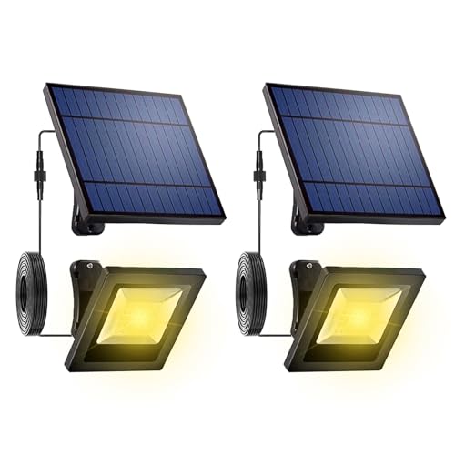 Solar Flood Lights Outdoor 2 Pack Waterproof