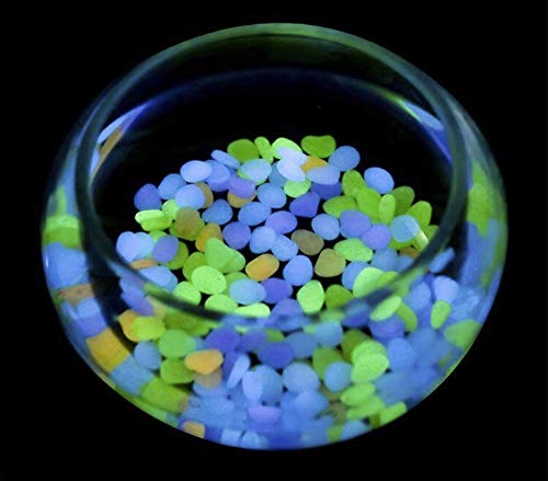 Ebely Glow In The Dark Pebbles Rocks Stone Mixed Color Garden Pebbles Stone (450 Pcs) For Walkway Yard And Diy Decorative Gravel Stons, Fish Tank Aquarium Rocks, Solar Backyard Led Patio Décor. #TOP5