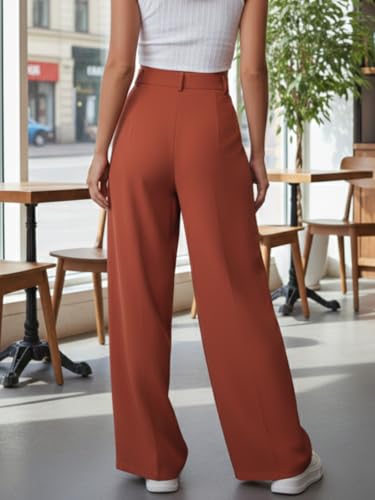 Image of GRECIILOOKS Trousers for Woman | Womens High Rise High Waist Flared Korean Style | Formal Pant for Women Office Wear| Track Pants for Womans Elegant for College & Events (Available in Plus Size)