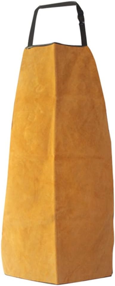 Cowhide Welding Apron, Unisex Heavy Duty Work Apron, Fireproof Leather Long Safety Apron Vest (Color : Yellow, Size : 82x52cm)