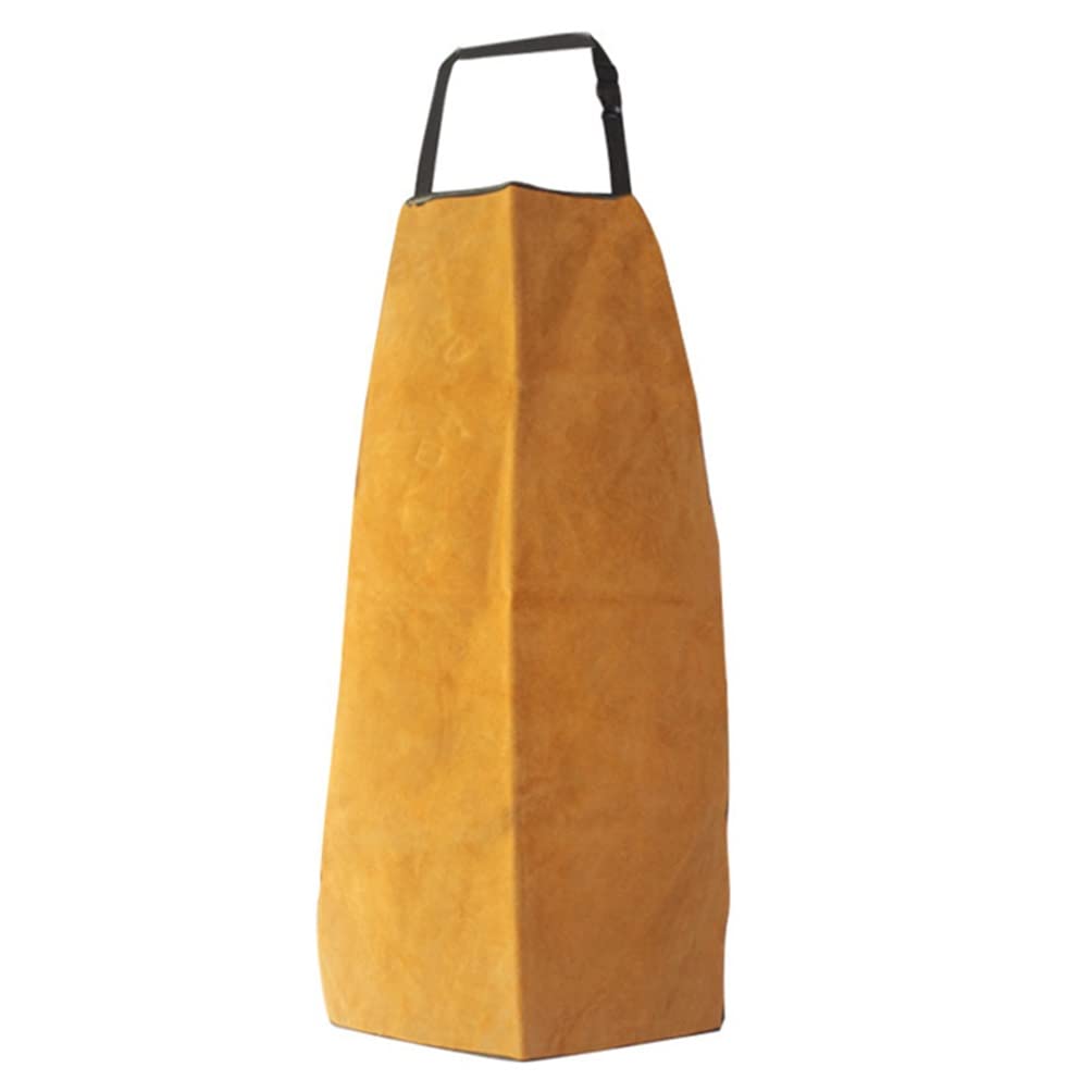 エプロン牛革 溶接用 革エプロン オレンジ/牛革製エプロン/丈85x幅57cm