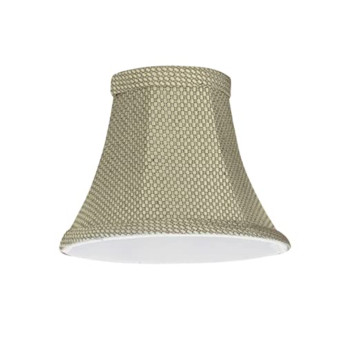 Image of Aspen Creative 30061-2A, Bell Clip-On Chandelier Lamp Shade, Light Beige, 3 inch Top x 6 inch Bottom x 5 inch Slant Height, Set of 2