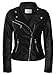 Price comparison product image SS7 Womens Biker Jacket Faux Leather Black