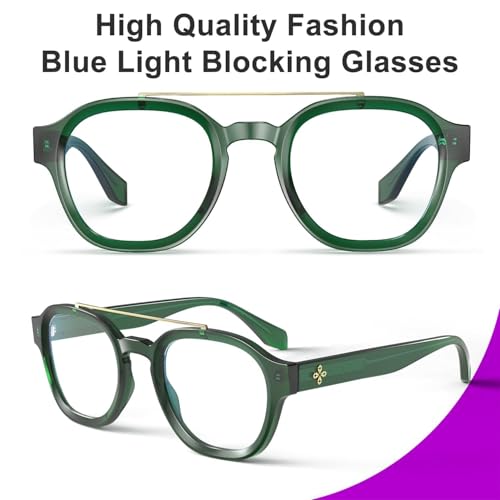 Image of VISOONE Retro Round Anti Eyestrain Metal Medium Eyewear Blue Light Blocking Glasses for Computer Gaming Women Man SANFORD