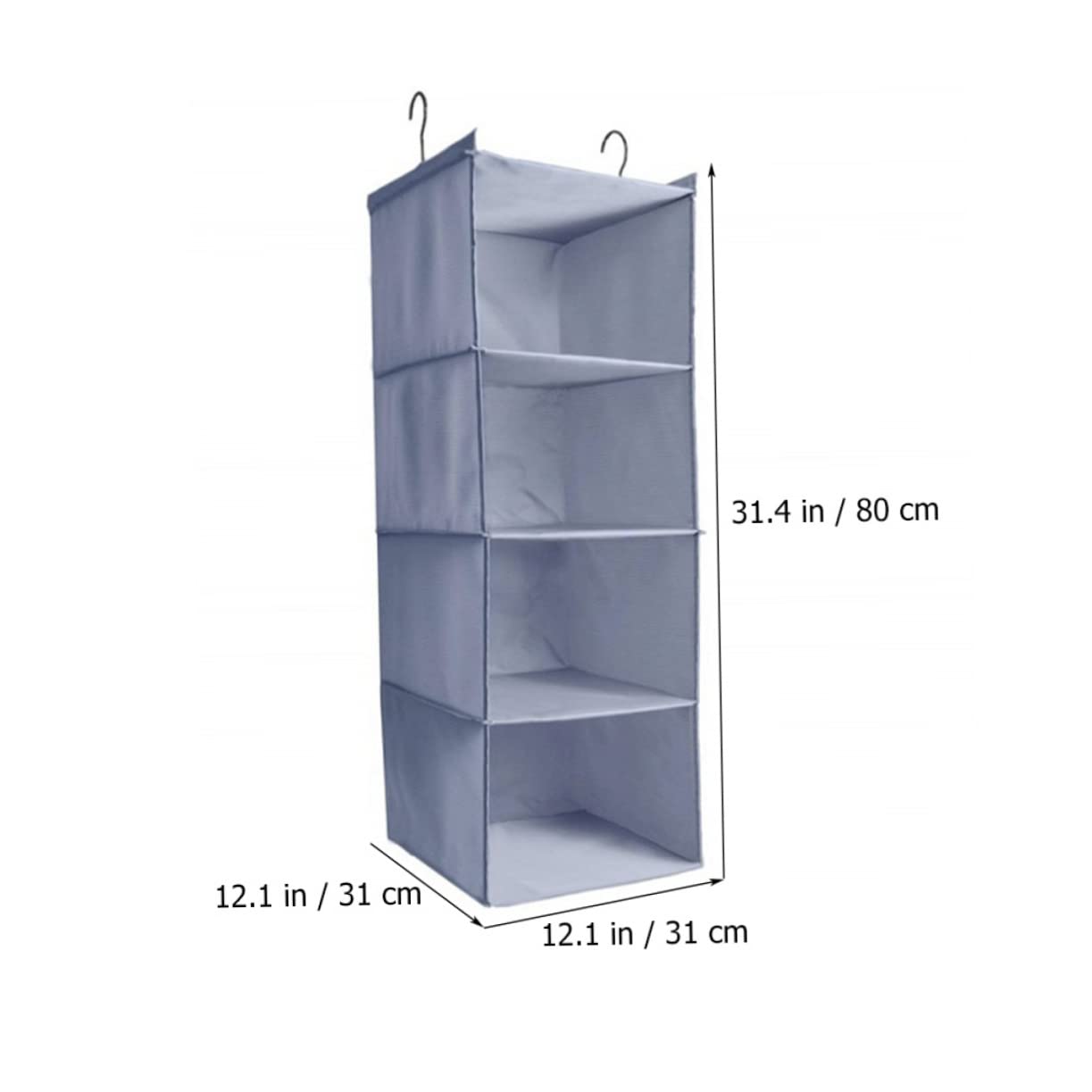 Borsa Organizer Appesa per Armadio a 4 Livelli Grigia | Poliestere Lavabile, Pieghevole e Facile da Riporre, Installazione Semplice, Organizzazione Multiuso