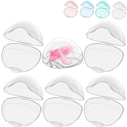 Image of Smlpuame Pacifier Case,6 Pack BPA Free Pacifier Holder Case,Transparent Container Box for Baby Binky（Not Included),Essential Pacifier Accessories,Alway Keep Paci Clean,Easy to Clean(Transparent)
