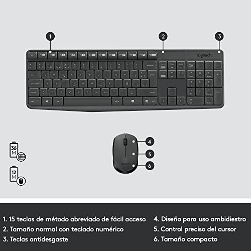 Miniatura 5 de Logitech MK235 Combo con Teclado y Ratón Inalámbrico para Windows