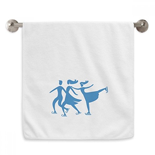 Serviette débarbouillette ski bleu absorbante pour le visage 13x29 - 2
