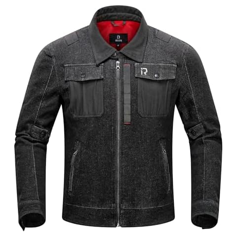 BORLENI Motorcycle Jacket Denim Breathable Reflective with Mesh CE Armor Protection for Men Motorbike Riding Jacket All Seasons Cover