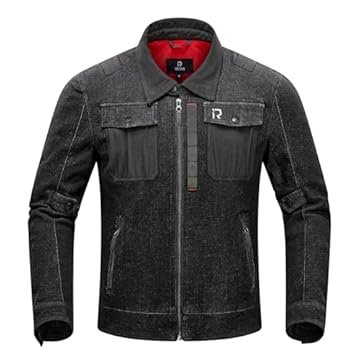 denim armored motorcycle jacket