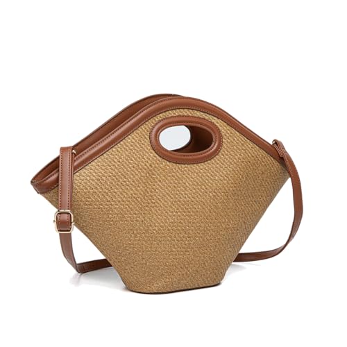 Bolso tote grande de rattan para mujer miniatura 2