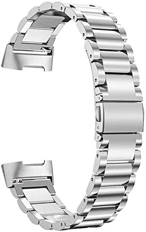Yutior Metal Bands Compatible with Charge 3 & Charge 3 SE Bands, Stainless Steel Metal Sport Strap Adjustable Small & Large Replacement Wristband for Women Men, Silver, Black, Rose Gold