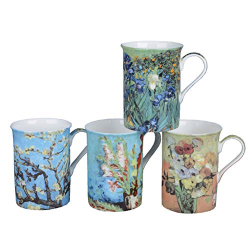 Gracie Bone China Impressions 9-Ounce Mug Set of 4