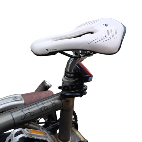 Selle de sport pour Brompton blanche en cuir éco : éliminez les douleurs de fesses à vélo