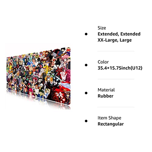 Kinple Extended Large Gaming Mouse Pad, Full Desk Keyboard Mouse Pad, Xxl Bigmouse Pad With Anime, Waterproof And Anti-Skid For Office Desk Decor . (35.4×15.75×0.1 Inch) #TOP7