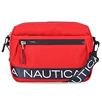 Nautica Women's Nylon Bean Bag Crossbody/Belt Bag With Adjustable Shoulder Strap, Red, One Size