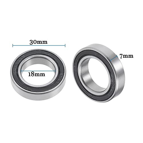 QUARKZMAN MR18307-2RS 18x30x7mm Kugellager x 1 Stück Chromstahl für Maschinen und Werkzeuge Doppelt versiegelt
