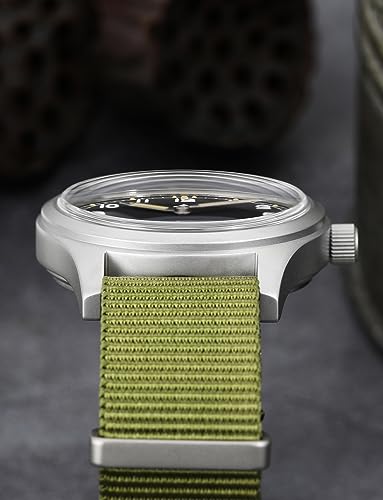 Image of TACTICAL FROG Militado D12 Military Mens Watch VD78 Quartz Sapphire Crystal C3 Super Luminous 36mm Dial Military-Style Dress Watches, 100M Waterproof