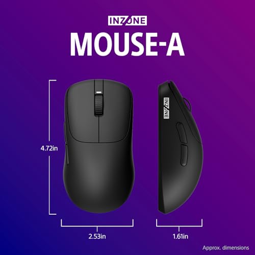 Image of Sony INZONE Mouse-A Ultra-Lightweight 48g Wireless Gaming Mouse with Dongle, Optical Switch, 8000Hz Polling, 30K DPI Sensor, 90Hr Battery, Customizable Buttons, USB-C